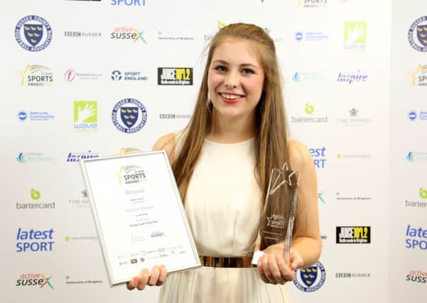 Heather Wallace with her Sussex sport award   Picture by Solent News and Pictures
