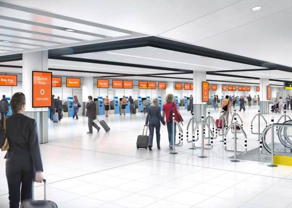Computer graphic showing Gatwick Airport's £36m new check in area proposed in the North Terminal as part of a £1bn investment programme - picture courtesy of Gatwick Airport