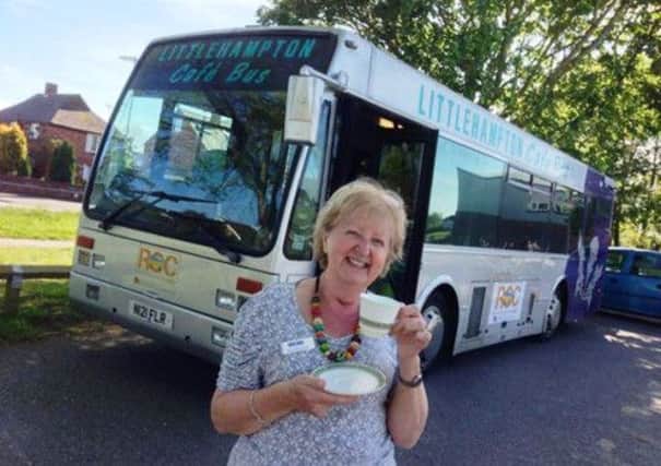 Marian Eyres takes a tea break from her cafe bus service ENGSUS00120130625143412