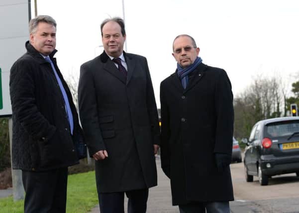 MP Tim Loughton with Road Minister Stephen Hammond and Conservative John Rogers inspecting the A27