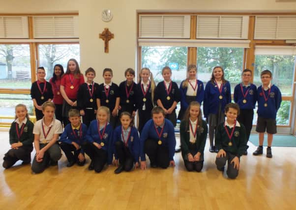 Pupils from the five schools in the Arun area who took part in the award