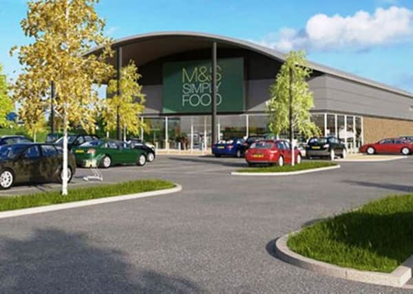 An artist's impression of what the new Marks and Spencer food store, on the Angmering/Rustington border could look like SUS-140212-154534001