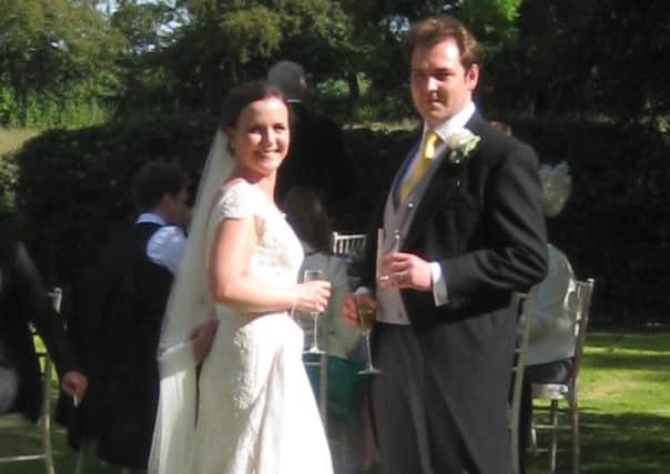 Caroline and James Granshaw on their wedding day