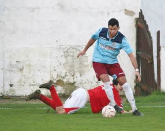 Taser Hassan, pictured here on the ball against Whitstable Town last weekend, scored Hastings United's equaliser in the 1-1 draw at home to Redhill. Picture courtesy Joe Knight