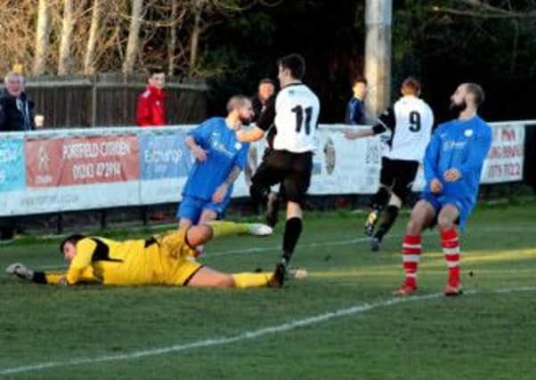 Ryan Morey tucks away Pagham's opener   Picture by Roger Smith