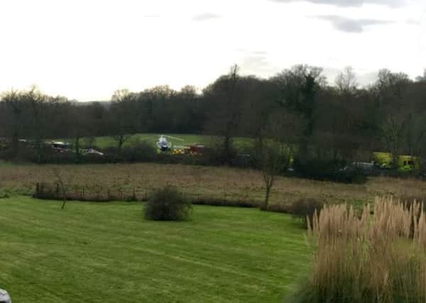 Emergency services attend Bucks Green accident. photo by Charlie Barton  SUS-141215-151741001