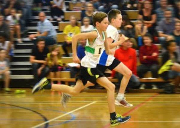 One young Chichester urunner goes for glory in the Sportshall League at Horsham