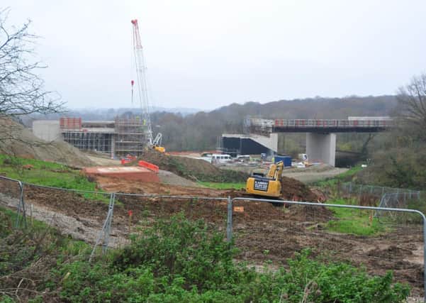 4/12/14- Update pics of the Bexhill to Hastings Link Road (BHLR)- bridge construction near Upper wilting Farm. SUS-140412-130008001