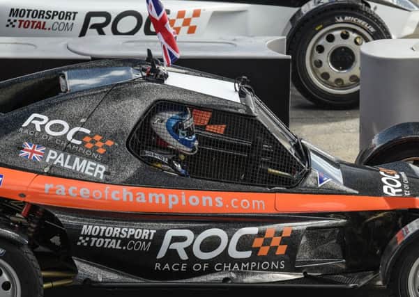 Jolyon tackled the challenging Bush Park circuit in a variety of different machines. Picture courtesy of Race of Champions