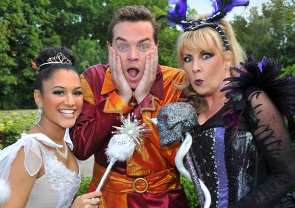 Stephen Mulhern with Cat Sandion (left) and Hilary O'Neil (right)