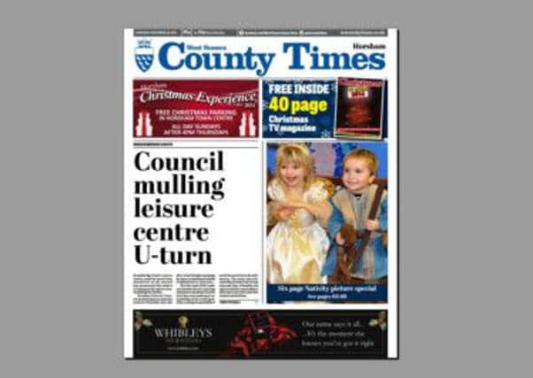 Council mulling leisure centre U-turn County Times front page December 18 2014 SUS-141218-094745001