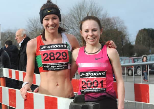 Last year's ladies' winner Charlotte Purdue (right) with runner-up Jessica Andrews  Picture by Louise Adams C140183-12