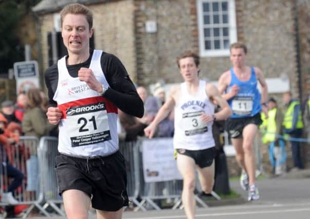 A Chi 10k victory for Phil Wylie, ahead of Jon Pepper and Paul Whittaker  Picture by Louise Adams C140183-4
