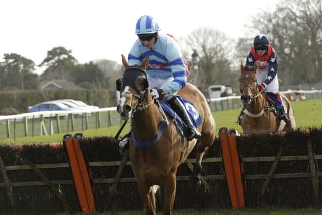 Kayf Moss on the way to winning the totepool National Spirit Hurdle under Rhys Flint  Picture by Clive Bennett