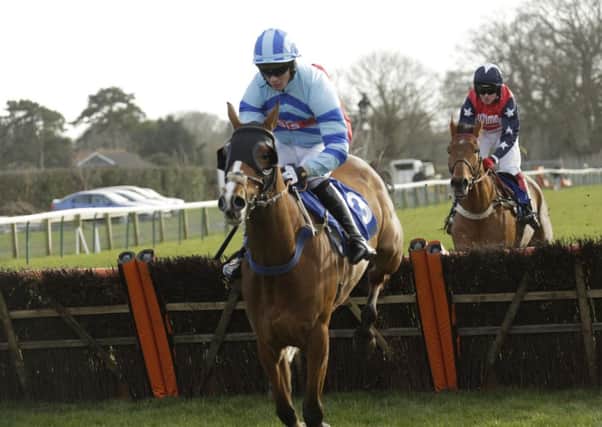Kayf Moss on the way to winning the totepool National Spirit Hurdle under Rhys Flint  Picture by Clive Bennett