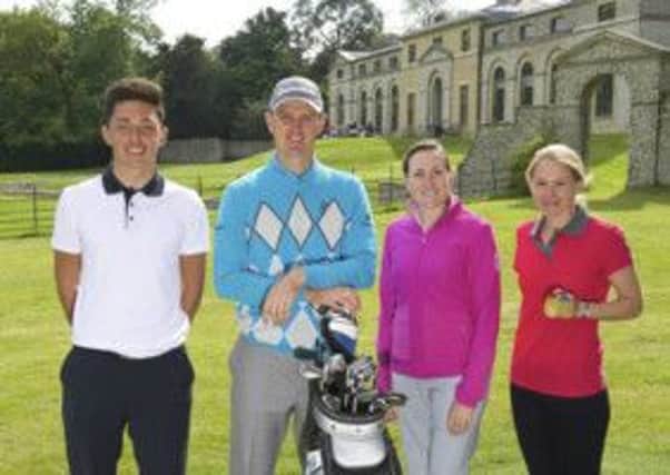 Justin Rose at Goodwood, with some of those present to pick up his golfing tips