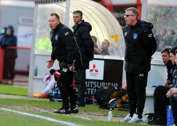 Gary Waddock looks on as Pompey halt their away-day woes. Picture: Joe Pepler