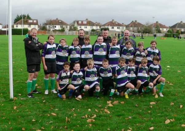 The Bognor under-12s show off their new shirts