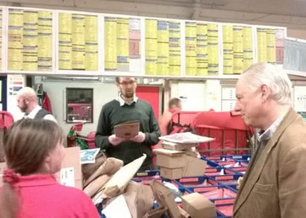 Horsham MP Francis Maude at the Horsham Delivery Office - picture submitted