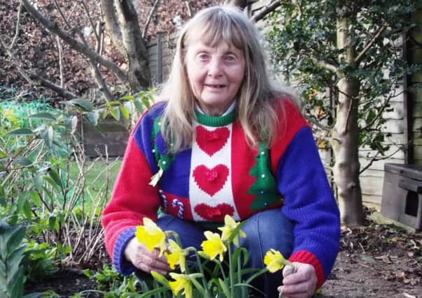 Angela Lilley with her pre-Christmas daffodils