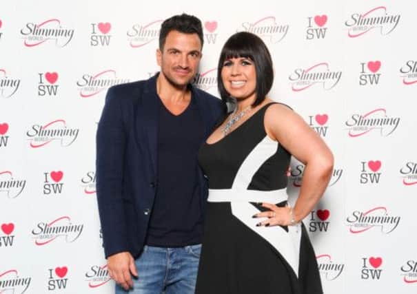 Peter Andre with Littlehampton Slimming World manager Lorenza Samuels