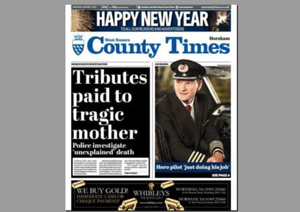 Tributes paid to tragic Billingshurst mother County Times front page January 1 SUS-141231-132937001