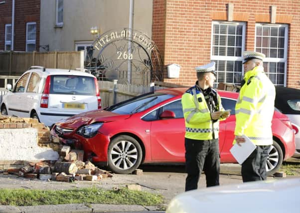 The scene of the crash in Littlehampton PHOTO: Eddie Mitchell