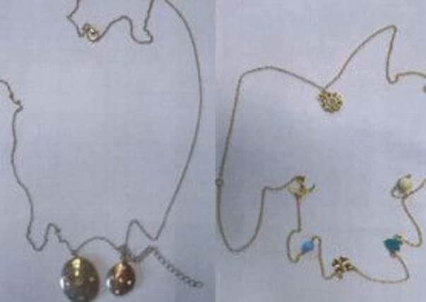Necklaces seized by police