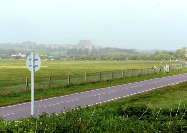 Shoreham Airport, with Lancing College in the distance