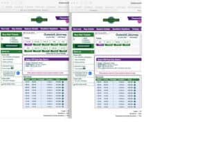 A comparison of ticket prices with and without the smartcard