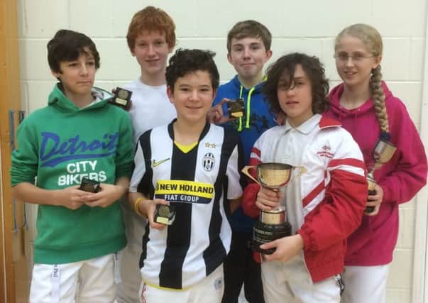 Chichester fencers Max Hooper, Harry Gray, Kasjan Paskowski, Oscar Pickering, Isaac Jolley and Charlotte Beadle