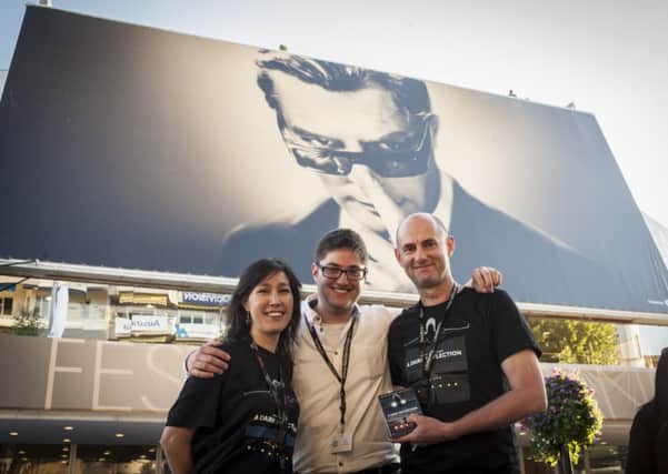 A Dark Reflection, a film made and filmed in and around the Horsham district screens at Cannes. L-R  Sarah Holloway, Senior assistant producer; Abramo Di Licio, Steadicam Operator; Tristan Loraine: Producer/Director - picture submitted SUS-140206-121017001