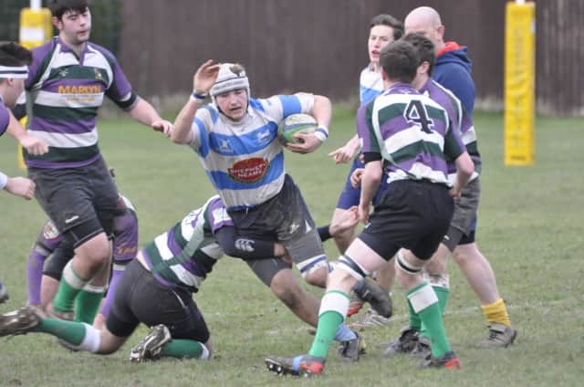 Robin Brereton in possession for Hastings & Bexhill Rugby Club's colts team against Bognor last weekend