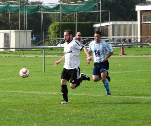 Action from Bexhill United's home game against Worthing United back in September. Picture courtesy Mark Killy