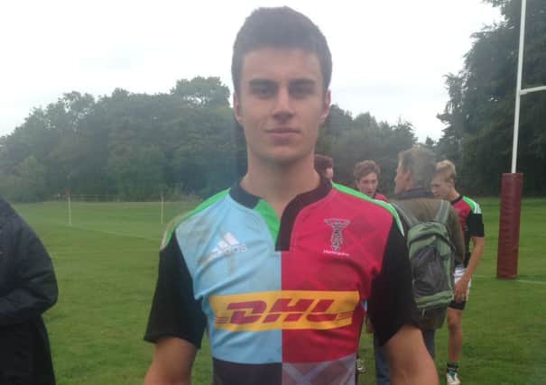 Up-and-coming rugby player Toby Harries