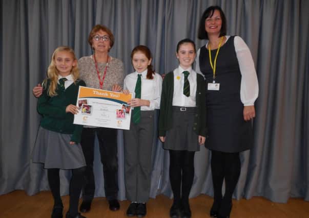 Maggie Winter and Caroline Roberts-Quigley with Rachel Hall, Ellie Sparkes and Nancy Vincent from the Vale School
