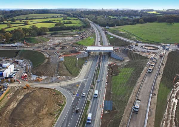 A24 roadworks aerial shot Horsham (photo by pictures from above) SUS-150120-124900001
