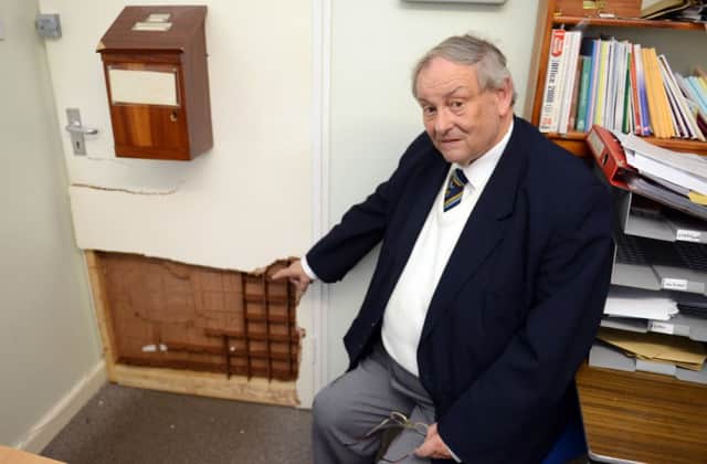 WH 060115 Malcolm Gilby, of Worthing Pavilion Bowling Club, in Pavilion Road. Burglars smashed into the clubhouse causing up to £2,000 damage. Second time in two years it has been targeted. Photo by Derek Martin SUS-150601-154655001