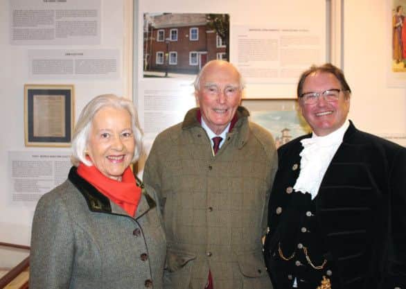 Sir Peter and Lady Hordern with the Lord High Sherriff of West Sussex, Jonathan Lucas.