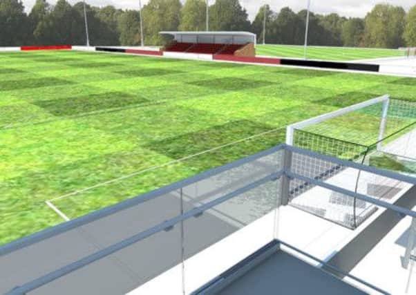 Horsham Football Club's 2014 proposal for a new clubhouse and ground at Hop Oast - artists's impression of the view from the balcony - picture submitted by Horsham Football Club SUS-150121-131807001