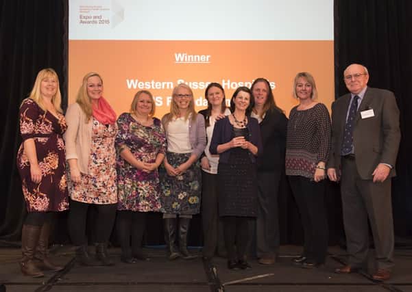 From left, midwifery team members Sally Walters, Hannah Harvey, Annie Hamilton, Juliette Phelan, George Puttock, Cate Bell, Gail Addison, Kate Henton with representative from Strategic Clinical Networks. SUS-150126-170106001