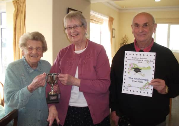 Some of the wining quiz team at The Anchorage Care Home, Pulborough SUS-150127-151234001