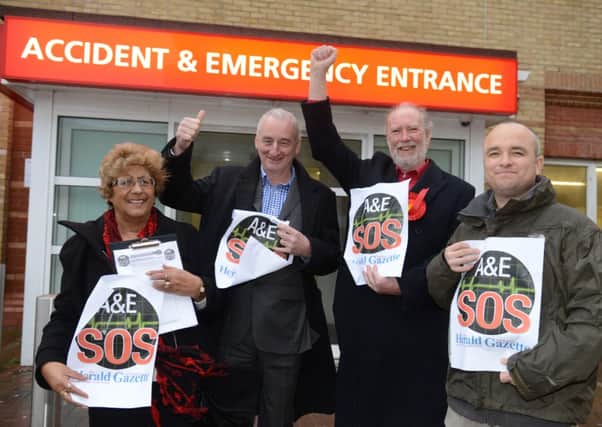 Sue Cook, Tim Macpherson, Jim Deen and Dr Carl Walker, far right, welcoming Bupas withdrawal from the MSK contract