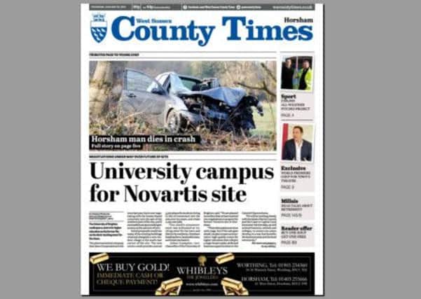 County Times front page January 29. SUS-150129-095341001
