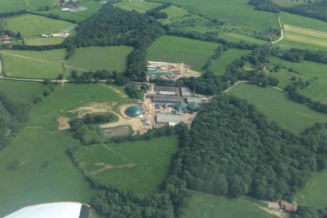 Aerial photo of Crouchlands Biogas in Rickmans Lane, Plaistow - picture submitted SUS-140210-162920001