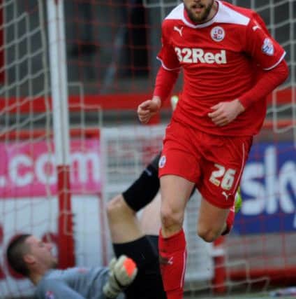 Anthony Wordsworth scores for Crawley Town against Preston North End (Pic by Jon & Joe Rigby) PPP-150131-181235004