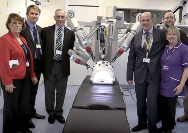 Da Vinci Robot press launch at Eastbourne DGH, 30/1/15.

(Still shot taken from the video) SUS-150102-090544001