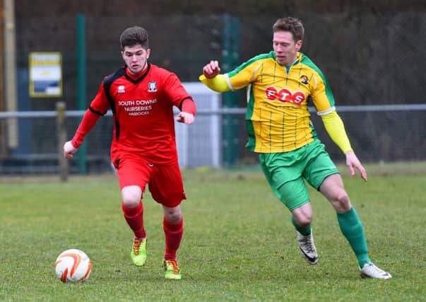 FOOTBALL: Sussex County Football League Division One. Hassocks FC v Hailsham Town FC. Action from the match. Picture: Liz Pearce. LP310115FBH03 SUS-150102-125227008