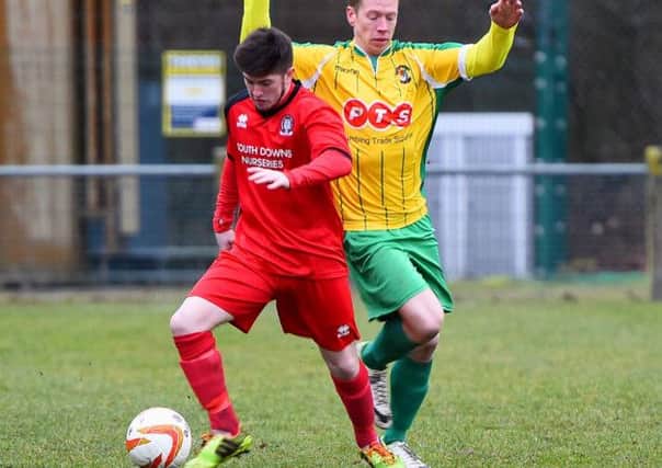 FOOTBALL: Sussex County Football League Division One. Hassocks FC v Hailsham Town FC. Action from the match. Picture: Liz Pearce. LP310115FBH16 SUS-150102-125441008