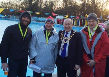 Medal presentation  Richard Arthur & Graham Lock with Mayor of Wandsworth